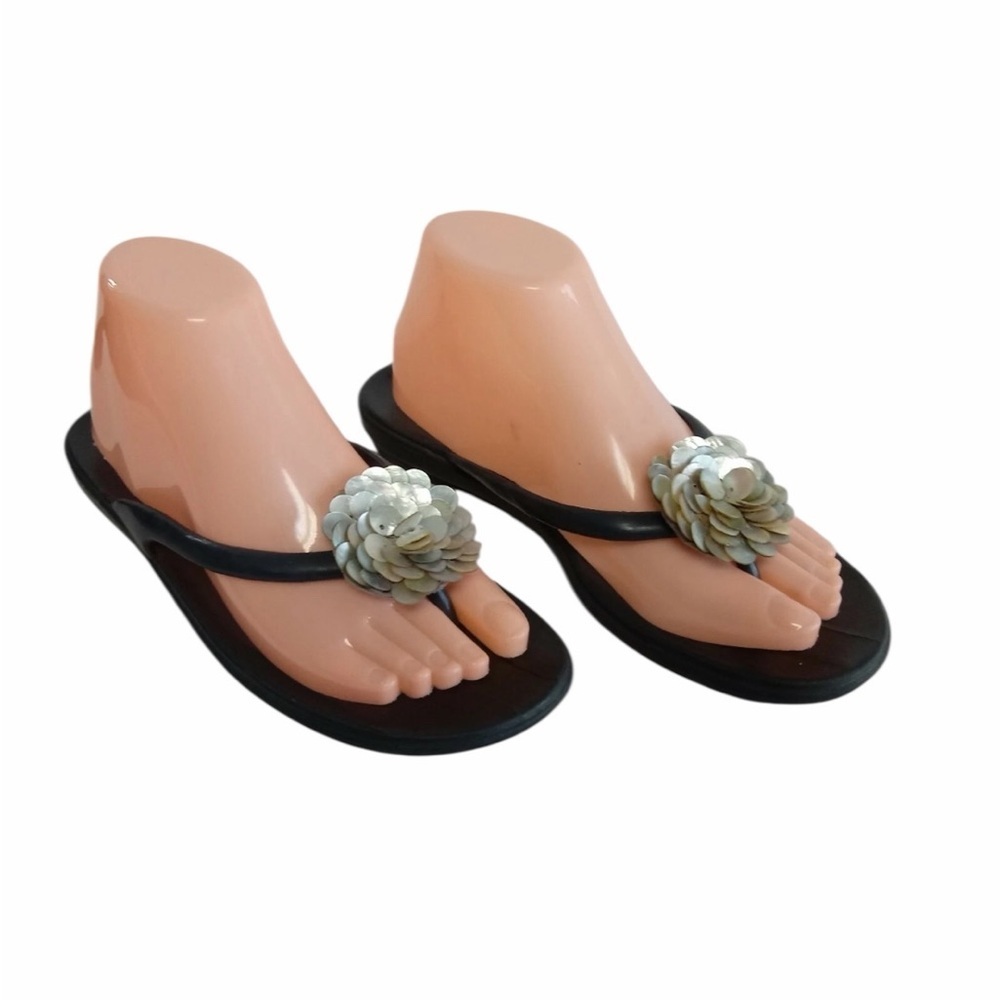 Oka-B “Lucy” Seashell Flower Flip Flop Sandals